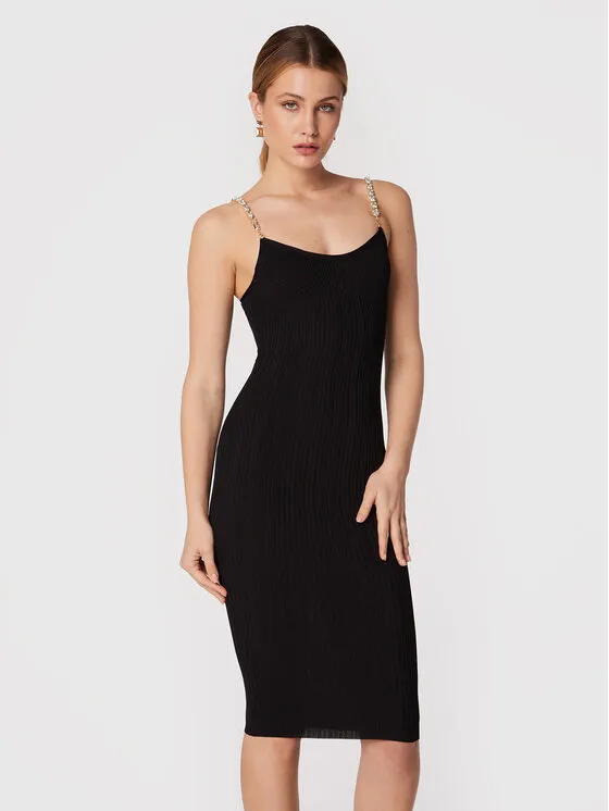 Coctailkleid · Schwarz · Midi