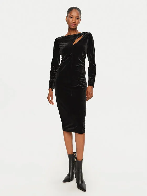 Coctailkleid · Schwarz · Midi