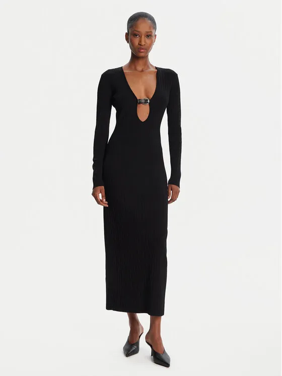 Coctailkleid · Schwarz · Midi