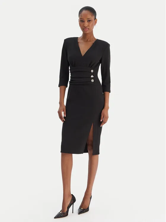 Coctailkleid · Schwarz · Midi