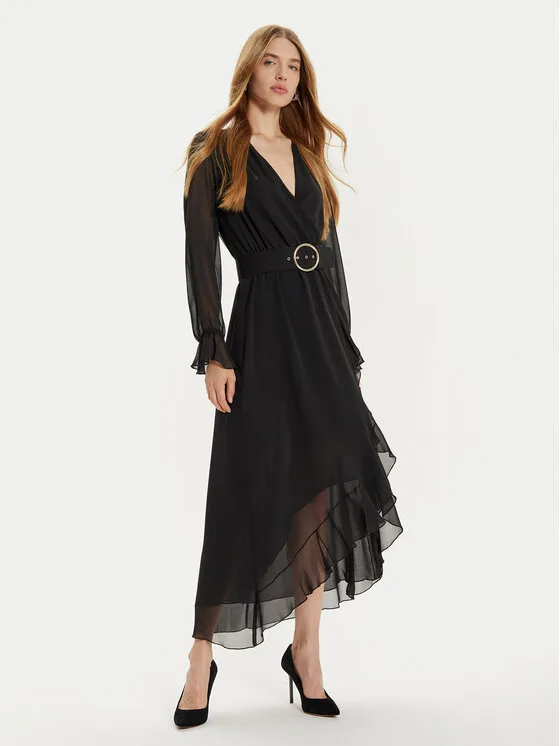 Coctailkleid · Schwarz · Midi