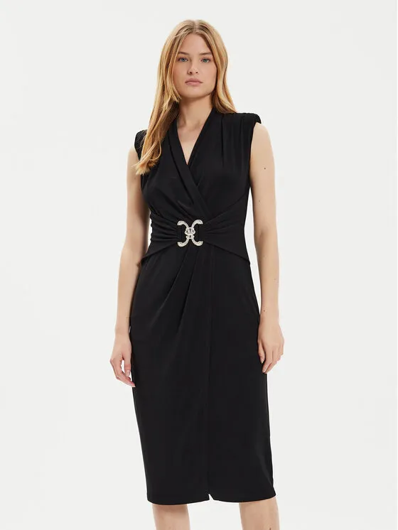 Coctailkleid · Schwarz · Midi