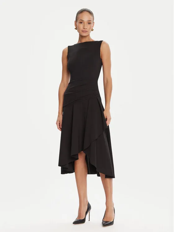 Coctailkleid · Schwarz · Midi