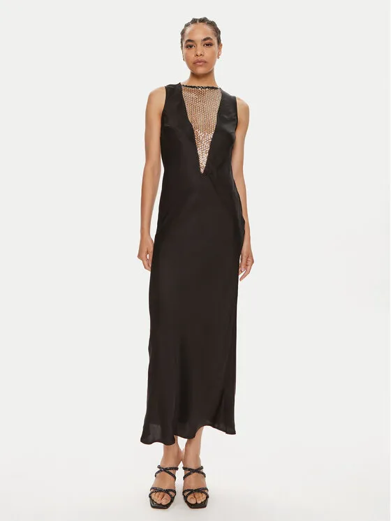 Coctailkleid · Schwarz · Midi