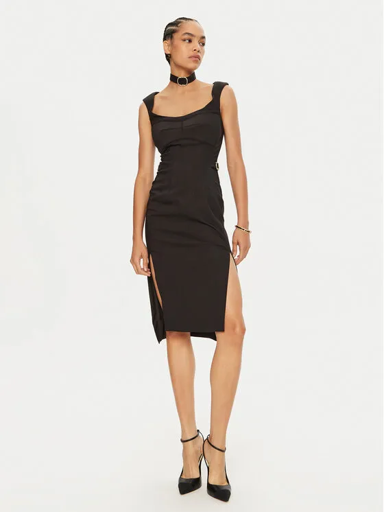 Coctailkleid · Schwarz · Midi