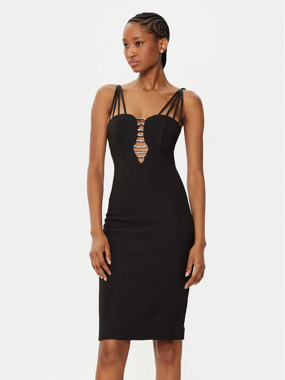 Coctailkleid · Schwarz · Midi