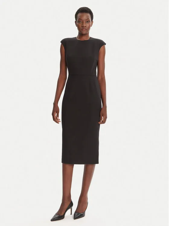 Coctailkleid · Schwarz · Midi