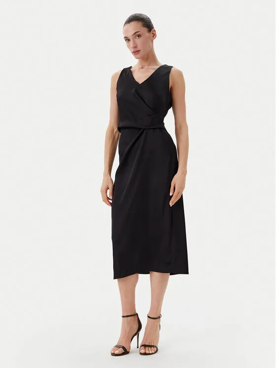 Coctailkleid · Schwarz · Midi