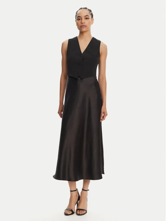 Coctailkleid · Schwarz · Midi