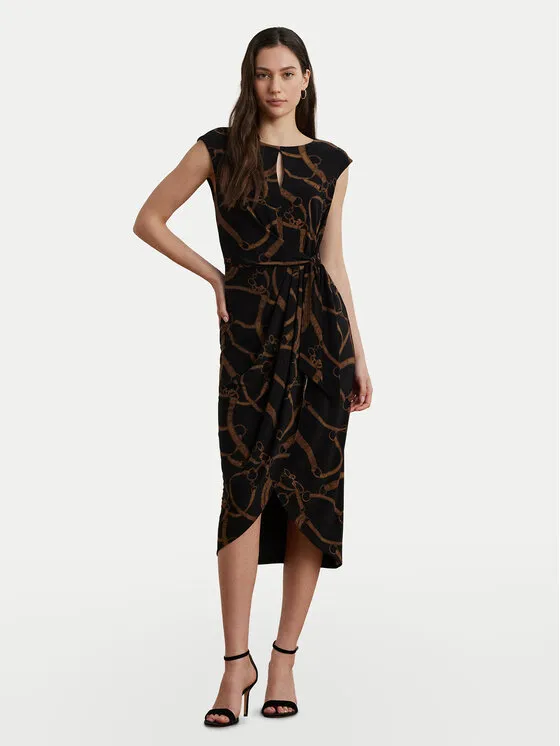 Coctailkleid · Schwarz · Midi
