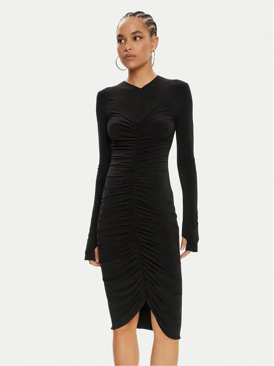 Coctailkleid · Schwarz · Midi