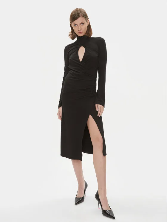 Coctailkleid · Schwarz · Midi