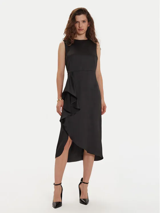 Coctailkleid · Schwarz · Midi