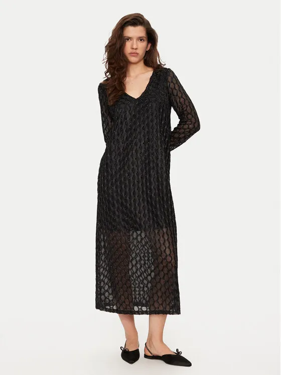 Coctailkleid · Schwarz · Midi