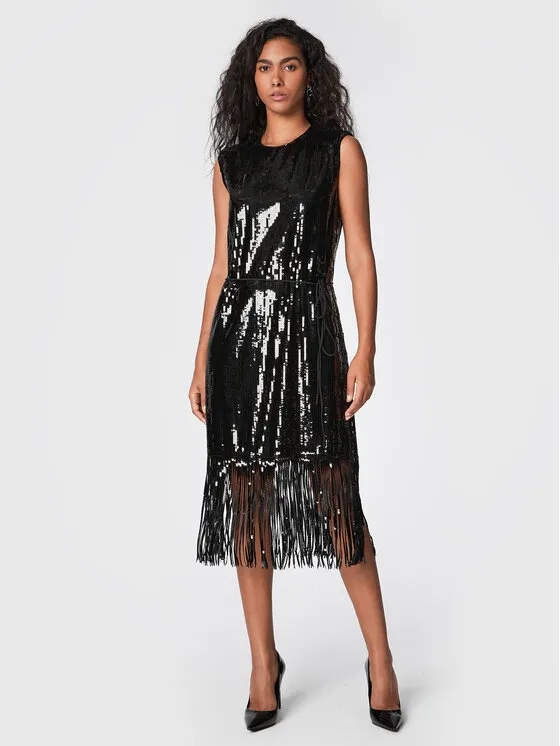 Coctailkleid · Schwarz · Midi