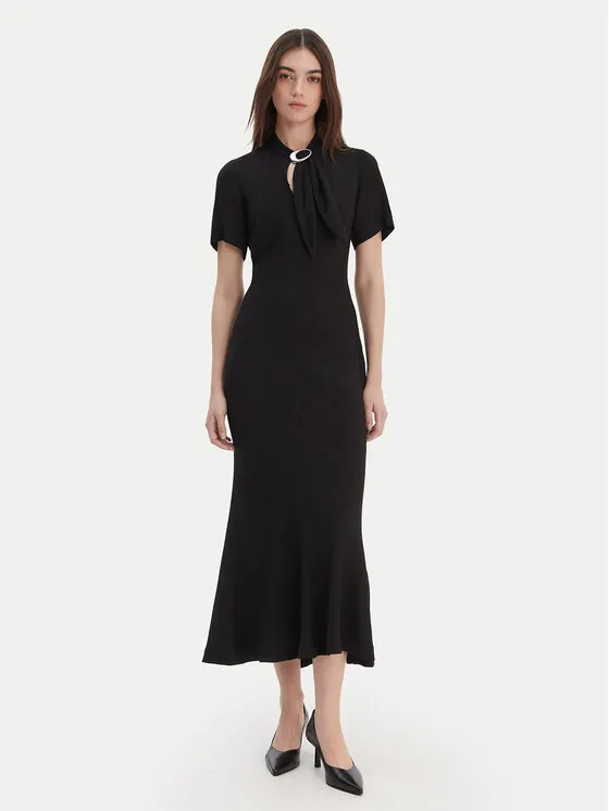 Coctailkleid · Schwarz · Midi
