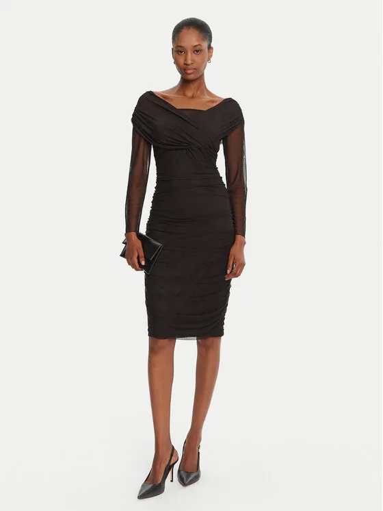 Coctailkleid · Schwarz · Midi