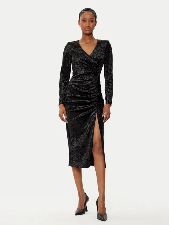 Coctailkleid · Schwarz · Midi