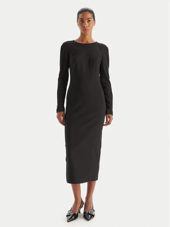 Coctailkleid · Schwarz · Midi