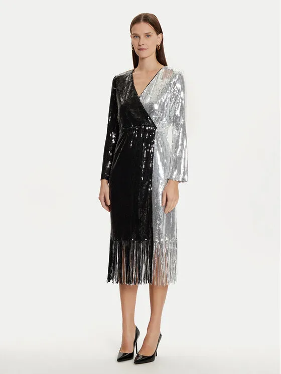 Coctailkleid · Schwarz · Midi