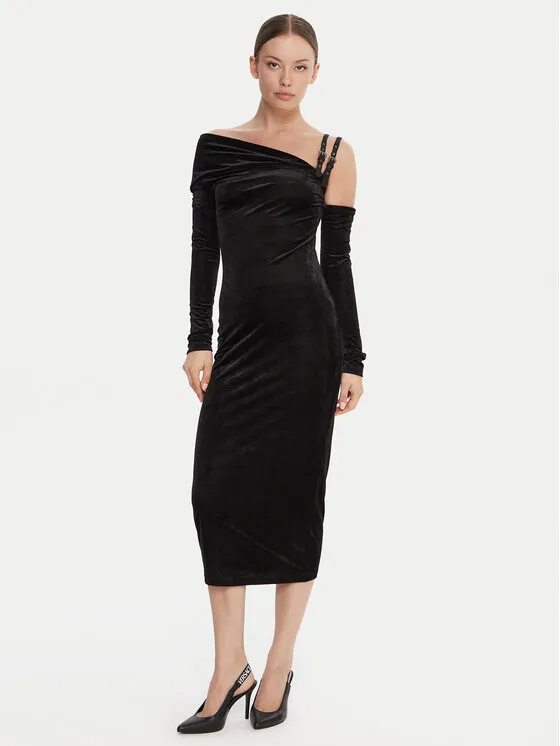 Coctailkleid · Schwarz · Midi