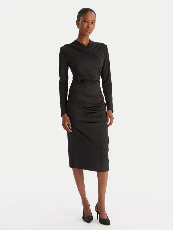 Coctailkleid · Schwarz · Midi