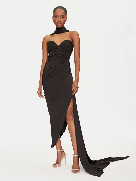 Coctailkleid · Schwarz · Midi