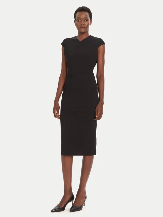 Coctailkleid · Schwarz · Midi