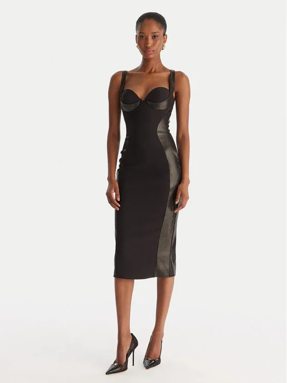 Coctailkleid · Schwarz · Midi