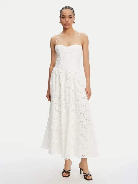 Coctailkleid · Weiß · Midi