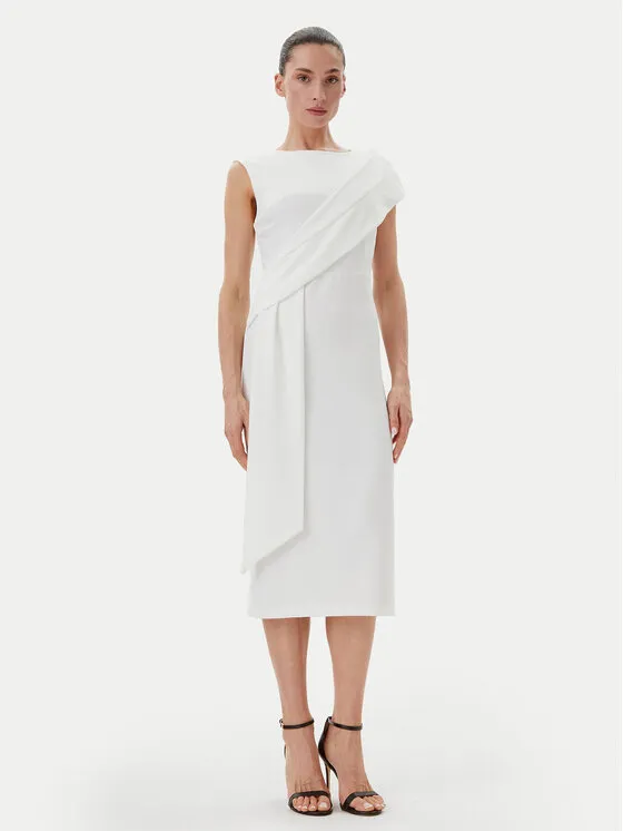 Coctailkleid · Weiß · Midi