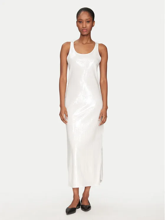 Coctailkleid · Weiß · Midi