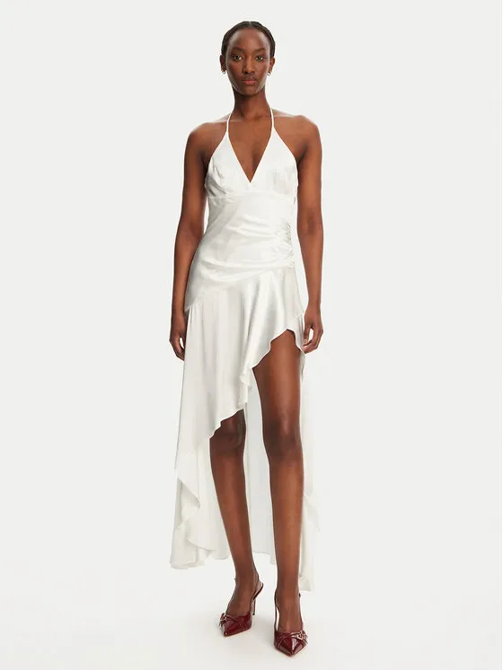 Coctailkleid · Weiß · Midi