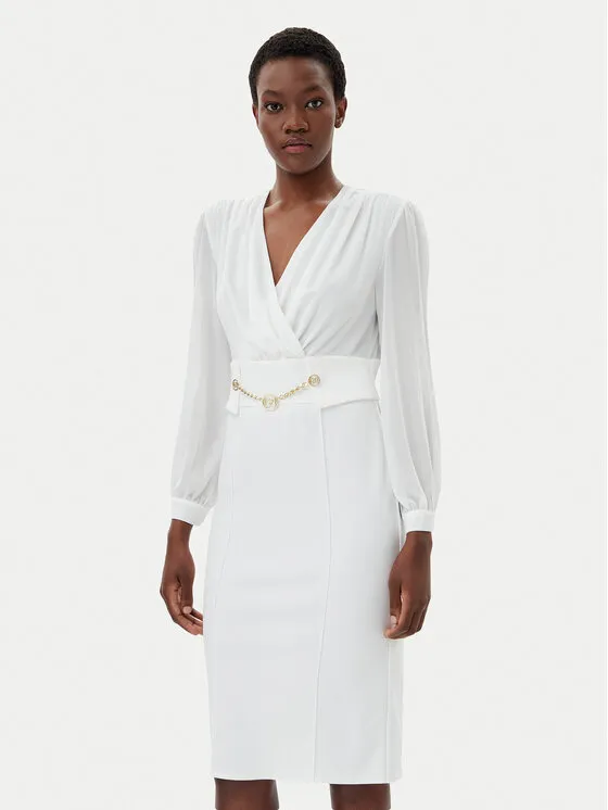 Coctailkleid · Weiß · Midi