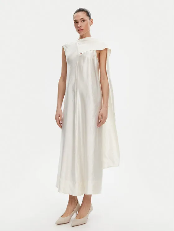 Coctailkleid · Weiß · Midi