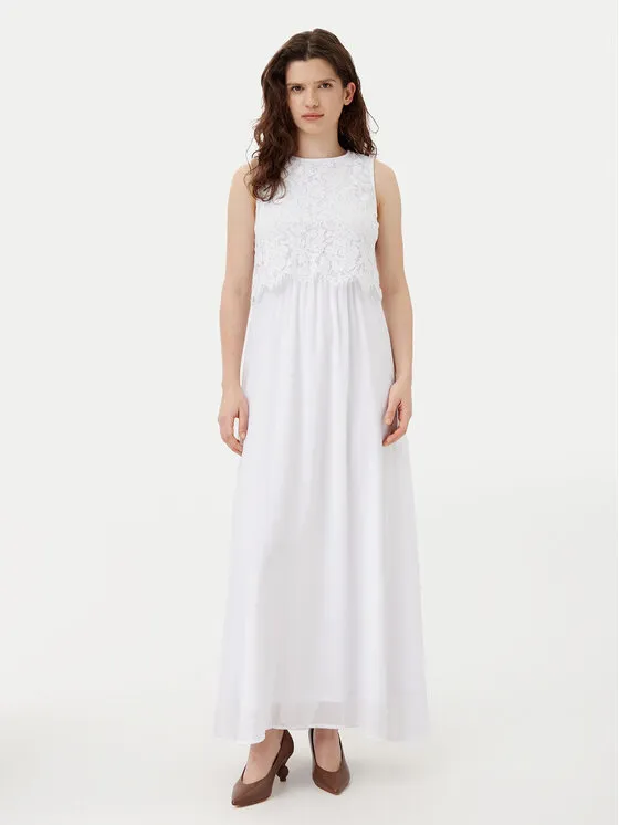 Coctailkleid · Weiß · Midi