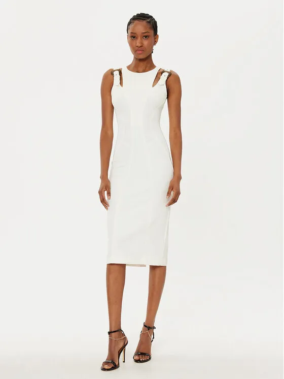 Coctailkleid · Weiß · Midi