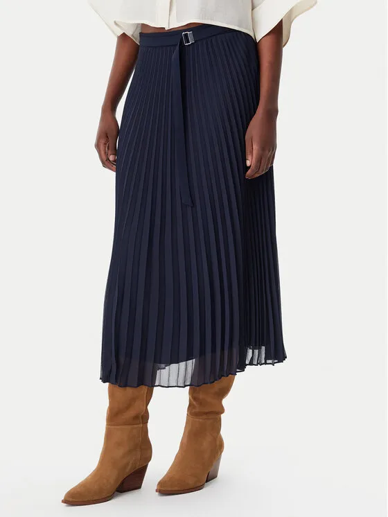 Faltenrock · Dunkelblau · Midi