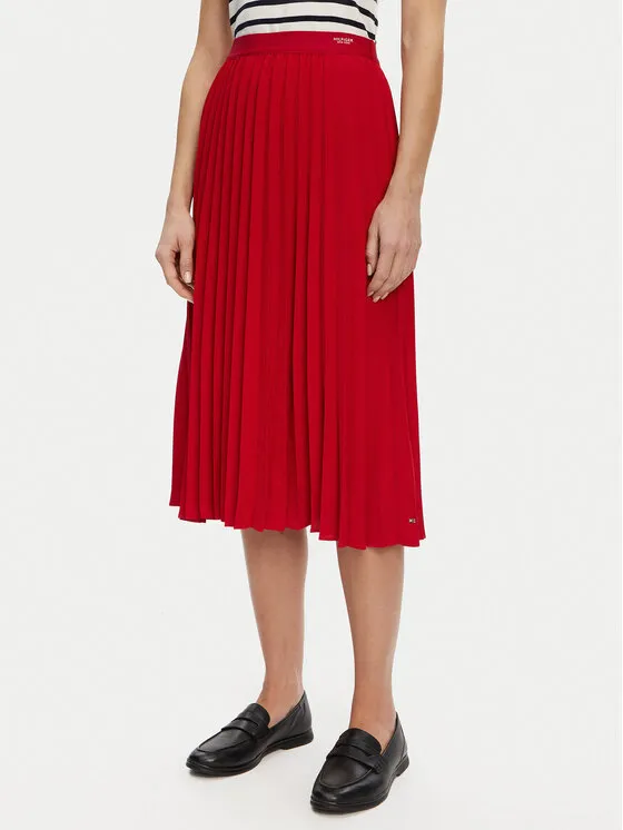 Faltenrock · Rot · Midi