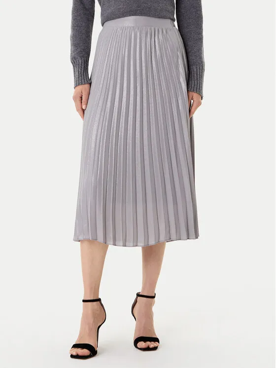 Faltenrock · Silberfarben · Midi