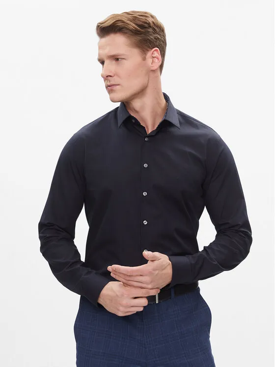 Hemd · Dunkelblau · Slim Fit