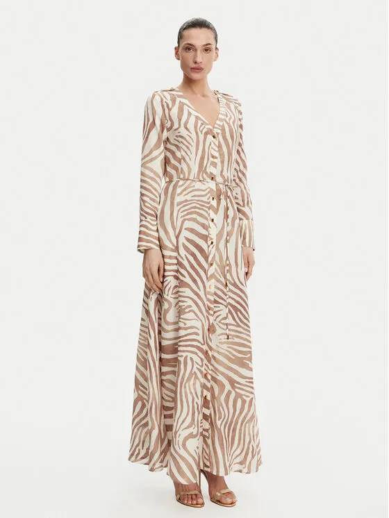 Hemdkleid · Beige · Maxi