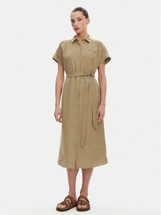 Hemdkleid · Beige · Midi