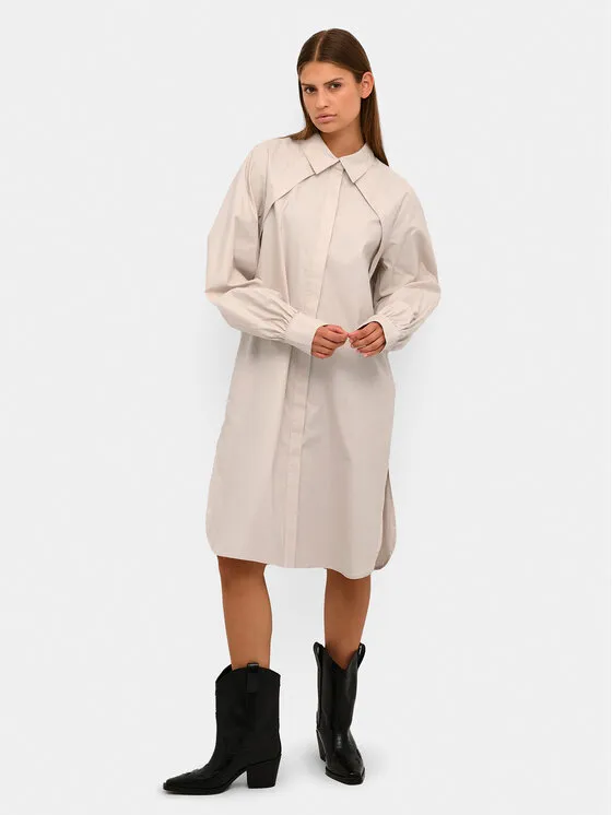 Hemdkleid · Beige · Midi