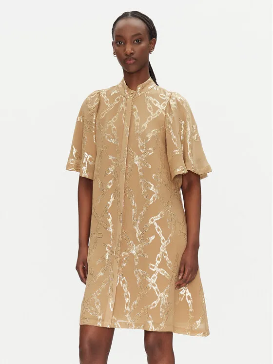 Hemdkleid · Beige · Mini