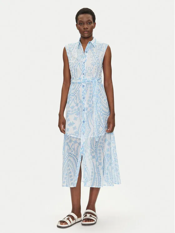 Hemdkleid · Blau · Midi