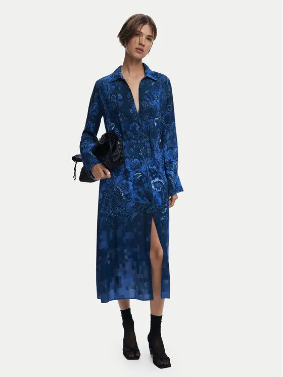 Hemdkleid · Blau · Midi