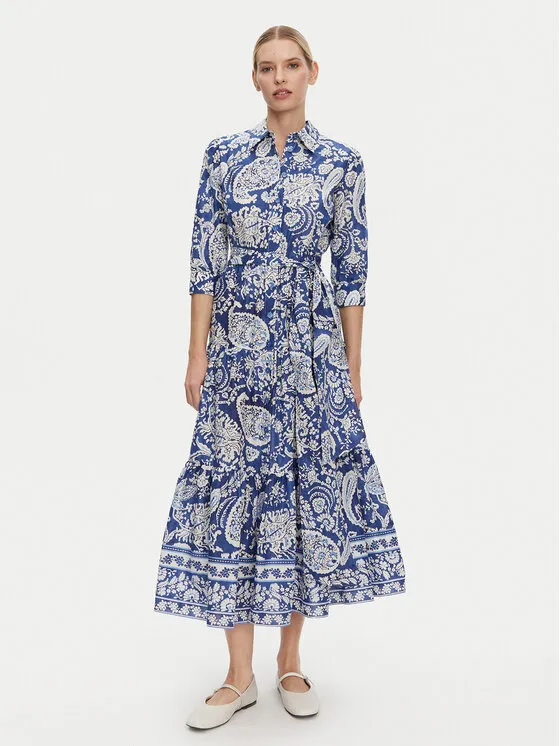 Hemdkleid · Blau · Midi