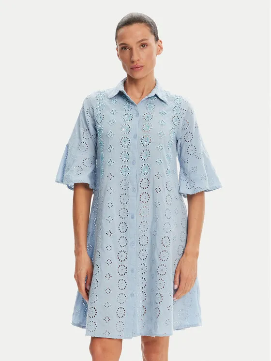 Hemdkleid · Blau · Midi