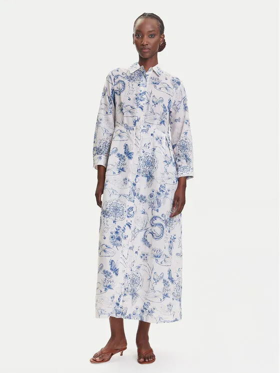 Hemdkleid · Blau · Midi